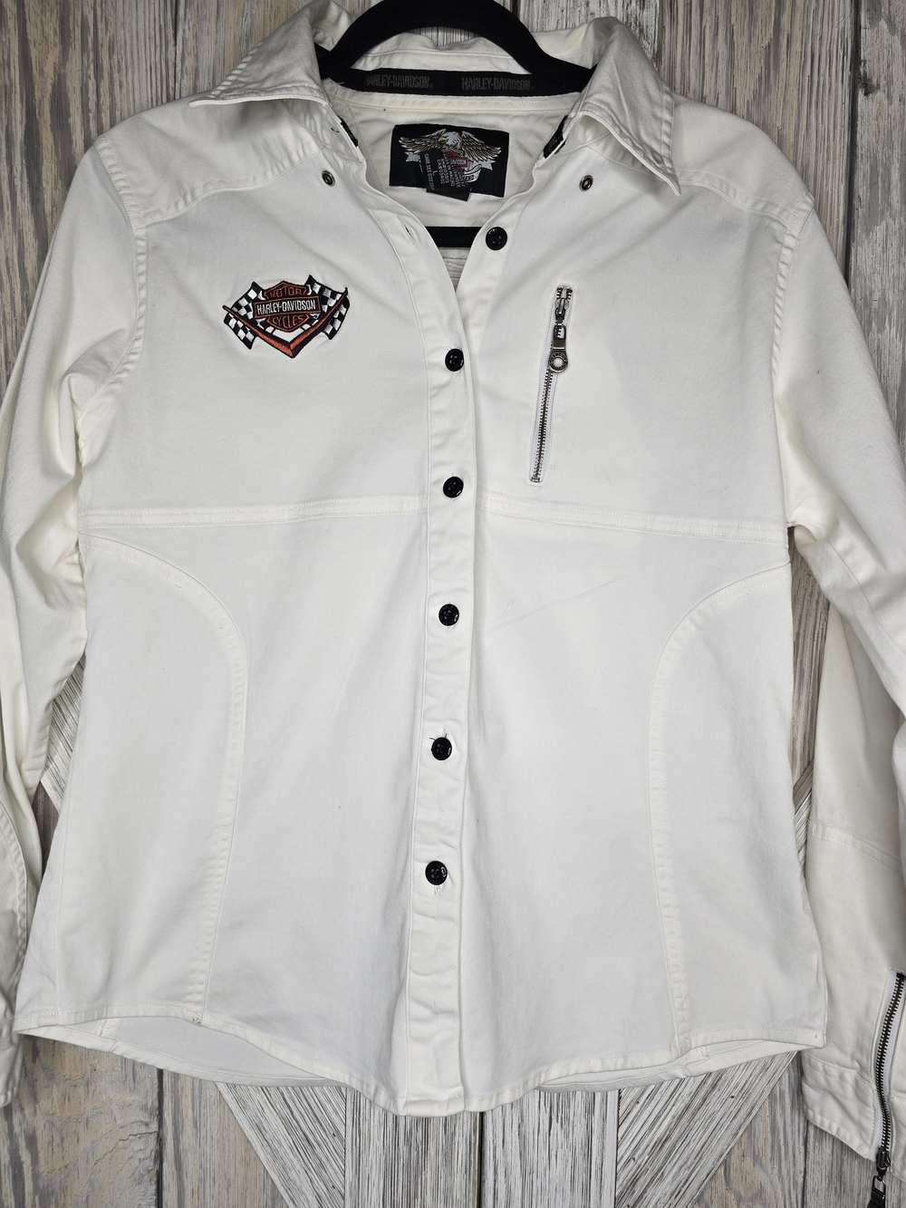Harley-Davidson Racing Zip Snap Shirt Jacket • Women's Large